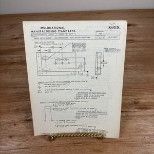 Vintage 1976 Xerox Multinational Manufacturing Standards Sheet Metal Parts MMS
